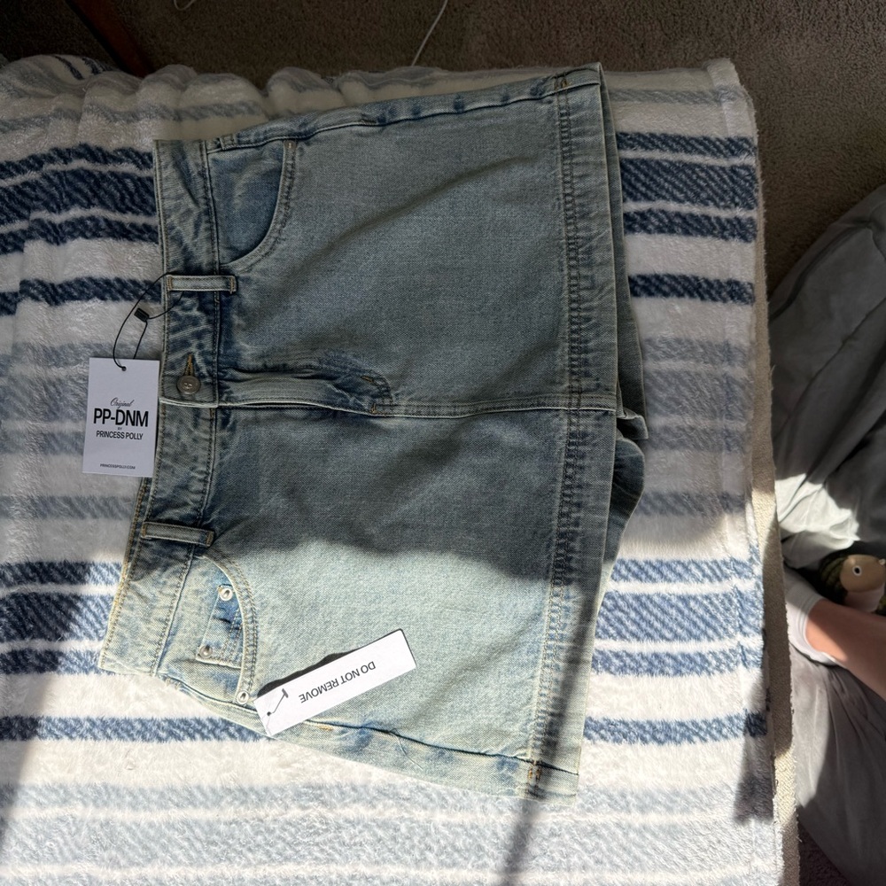 Princess Polly Faded Light Blue Denim Skirt